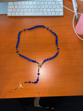 Lade das Bild in den Galerie-Viewer, Handgemachter Herzperlenrosenkranz aus Italien (dunkelblau)
